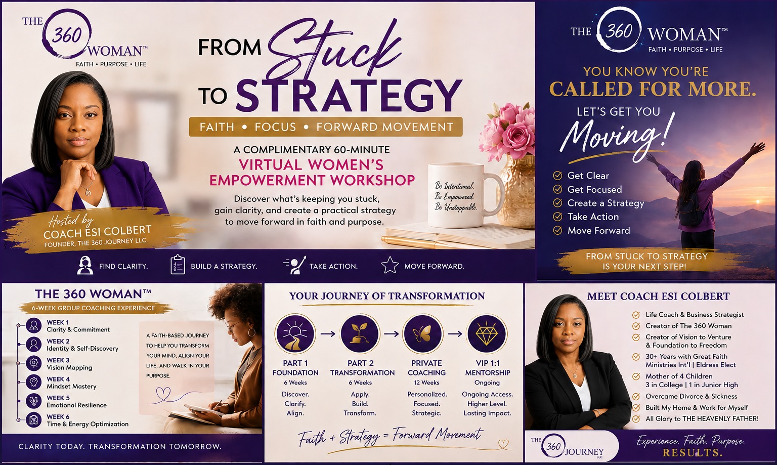 The 360 Woman From Stuck to Strategy workshop flyer